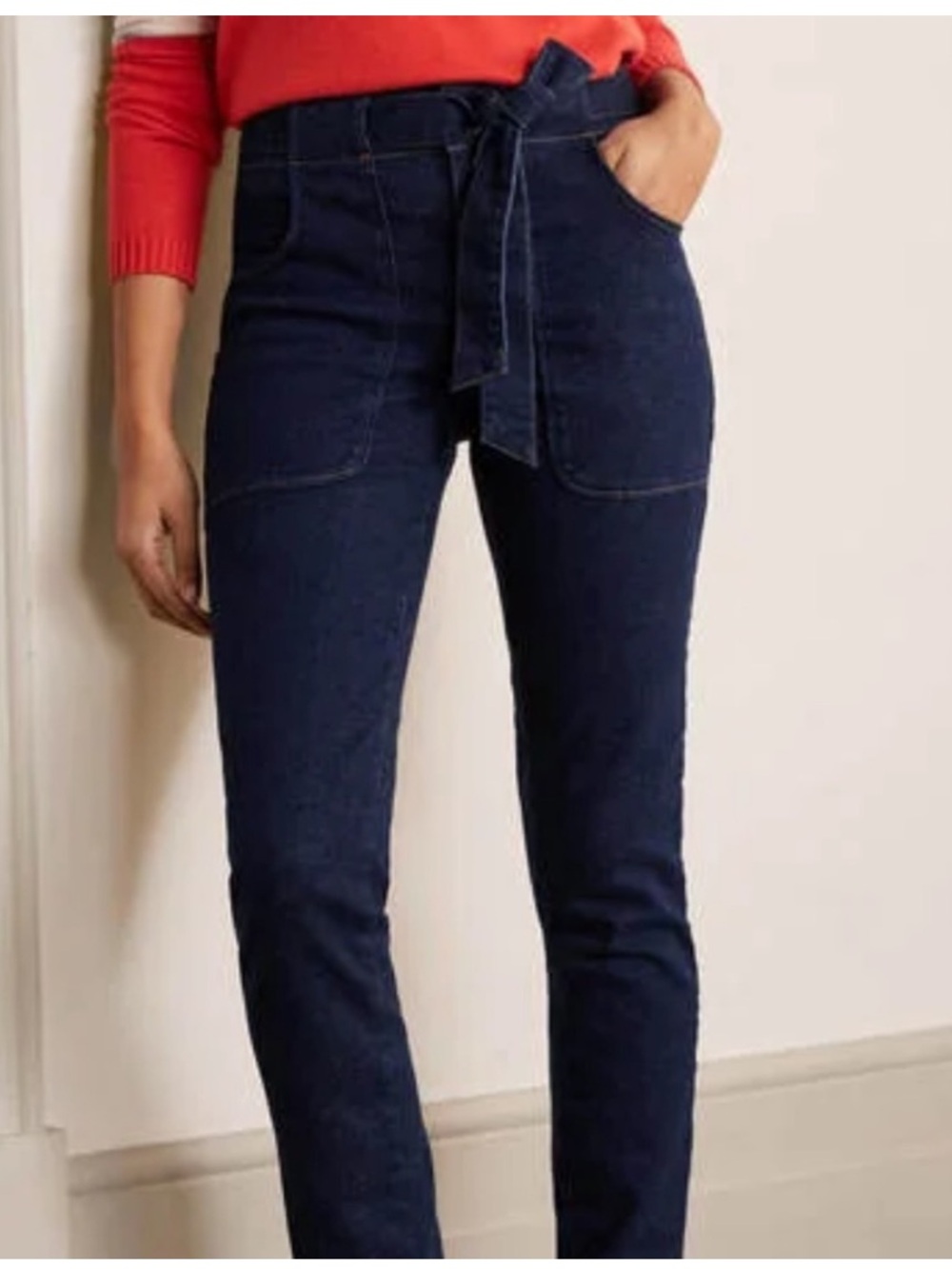 Boden Patch Pocket Girlfriend Jeans